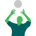 download Volleyball Player Silhouette clipart image with 90 hue color