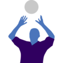 download Volleyball Player Silhouette clipart image with 180 hue color