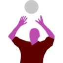 download Volleyball Player Silhouette clipart image with 270 hue color