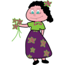 download Smiley Woman Flower clipart image with 0 hue color