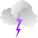 download Clouds And Lightning clipart image with 225 hue color