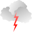 download Clouds And Lightning clipart image with 315 hue color