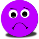download Sad Smiley Pink Emoticon clipart image with 315 hue color