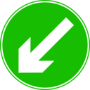 download Roadsign Keep Left clipart image with 270 hue color