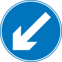download Roadsign Keep Left clipart image with 0 hue color