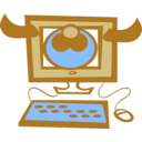 download Cow Computer clipart image with 180 hue color