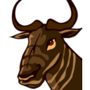 download Gnu Head Square Savannah clipart image with 0 hue color