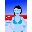 download Girl At Beach clipart image with 180 hue color