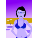 download Girl At Beach clipart image with 225 hue color