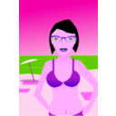download Girl At Beach clipart image with 270 hue color