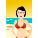 download Girl At Beach clipart image with 0 hue color