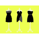 download Three Black Dresses clipart image with 90 hue color
