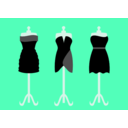 download Three Black Dresses clipart image with 180 hue color