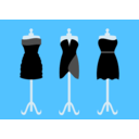 download Three Black Dresses clipart image with 225 hue color