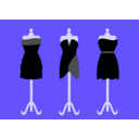 download Three Black Dresses clipart image with 270 hue color
