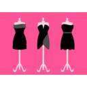 download Three Black Dresses clipart image with 0 hue color