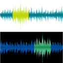 download Two Waveforms clipart image with 90 hue color