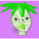 download Shaded Cartoon Face clipart image with 90 hue color
