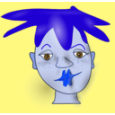download Shaded Cartoon Face clipart image with 225 hue color
