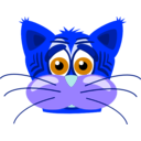 download Sad Tiger Cat clipart image with 180 hue color