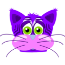 download Sad Tiger Cat clipart image with 225 hue color