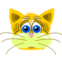 download Sad Tiger Cat clipart image with 0 hue color