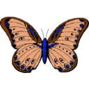 download Butterfly clipart image with 180 hue color