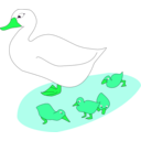 download Goose And Goslings clipart image with 90 hue color