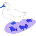download Goose And Goslings clipart image with 180 hue color