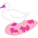download Goose And Goslings clipart image with 270 hue color