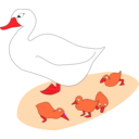 download Goose And Goslings clipart image with 315 hue color