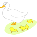 download Goose And Goslings clipart image with 0 hue color