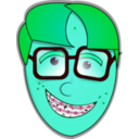 download Nerd Guy Head clipart image with 135 hue color