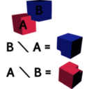 download Difference Of Two Cubes clipart image with 90 hue color