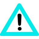 download Warning Sign clipart image with 180 hue color