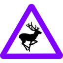 download Roadsign Bambi clipart image with 270 hue color