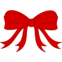 download Red Bowed Ribbon clipart image with 0 hue color