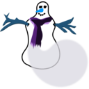 download Snowman No Shadow clipart image with 180 hue color