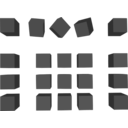 download Simple Grey Cubes clipart image with 180 hue color