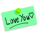 download Thumbtack Note Love You clipart image with 90 hue color