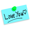 download Thumbtack Note Love You clipart image with 135 hue color