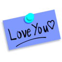 download Thumbtack Note Love You clipart image with 180 hue color