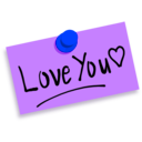 download Thumbtack Note Love You clipart image with 225 hue color