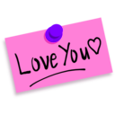 download Thumbtack Note Love You clipart image with 270 hue color