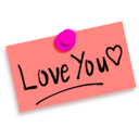 download Thumbtack Note Love You clipart image with 315 hue color