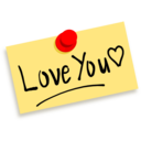 download Thumbtack Note Love You clipart image with 0 hue color