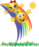 Sliding Rainbow Smiley Emoticon