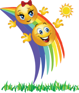 Sliding Rainbow Smiley Emoticon