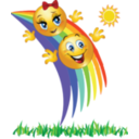 download Sliding Rainbow Smiley Emoticon clipart image with 0 hue color