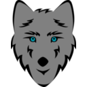 download Wolf Head Stylized clipart image with 135 hue color